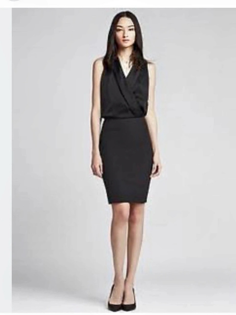 Banana Republic Black Midi Dress Size 10 NWT